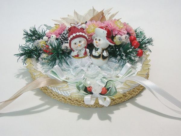 Тарелочка для обручальных колец. Свадебные снеговички | Ярмарка Мастеров - ручная работа, handmade