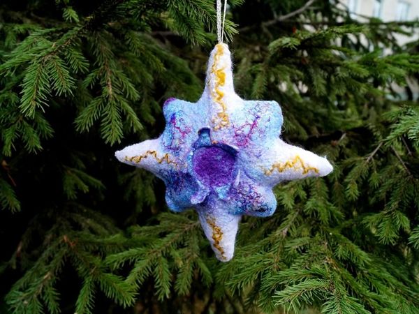 Валяем Рождественскую звезду | Ярмарка Мастеров - ручная работа, handmade