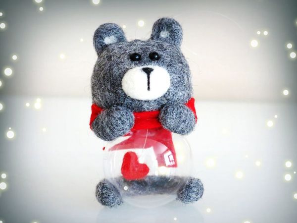 How to Make an Unusual Felted Bear for a Christmas Tree | Livemaster - handmade