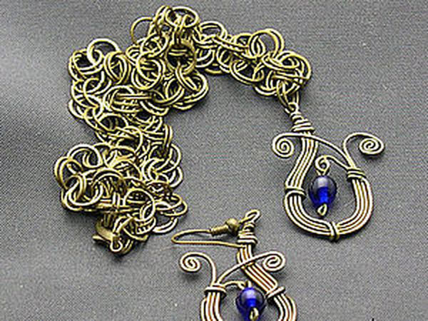 Серьги в проволочной технике Wire Work | Ярмарка Мастеров - ручная работа, handmade