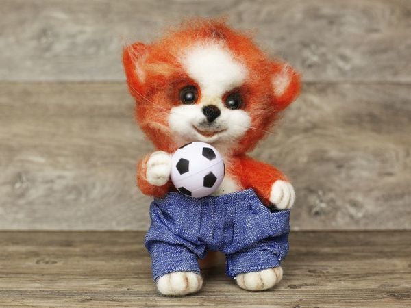 Ginger Needle Felted Kitten — Interior Toy | Livemaster - handmade