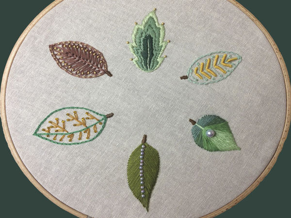6 новых способов вышить листик гладью | Ярмарка Мастеров - ручная работа, handmade