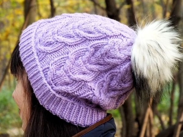 Вяжем шапочку с переплетениями | Ярмарка Мастеров - ручная работа, handmade