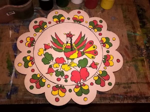 Пермогорская роспись. Рисуем птицу Сирин | Ярмарка Мастеров - ручная работа, handmade