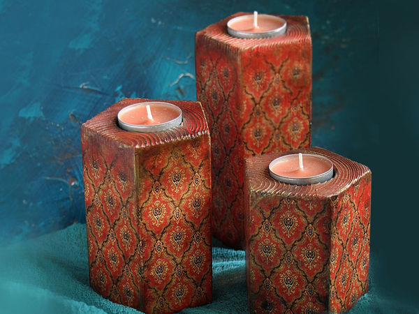 Decorate Wooden Candlesticks Using Burning and Decoupage | Livemaster - handmade