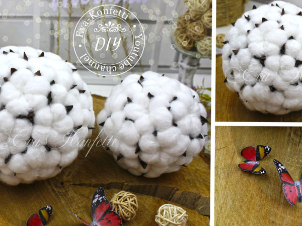 Мастерим шары из декоративного хлопка | Ярмарка Мастеров - ручная работа, handmade