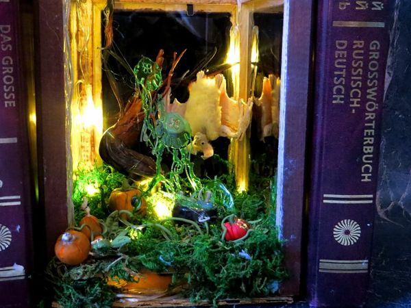 Делаю диораму на Хэллоуин — книжный светильник с летучей мышью | Ярмарка Мастеров - ручная работа, handmade