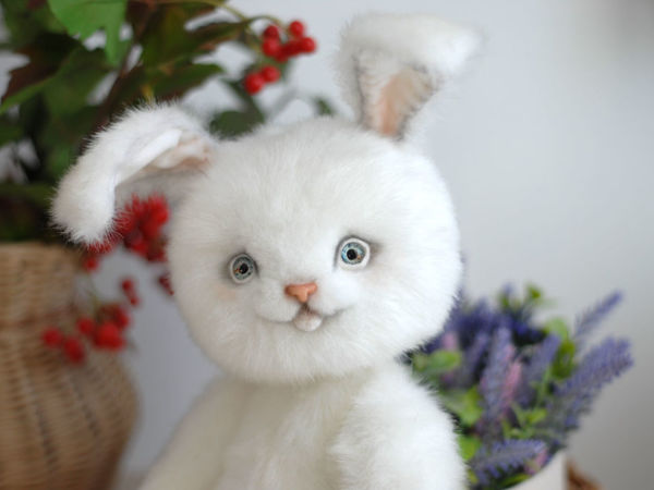 Заяц Кокосик. Игрушка в технике тедди | Ярмарка Мастеров - ручная работа, handmade