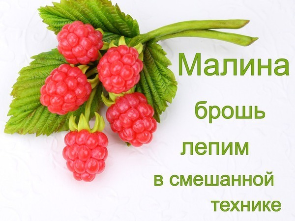 Видеоурок: лепим брошь «Малина» в смешанной технике | Ярмарка Мастеров - ручная работа, handmade