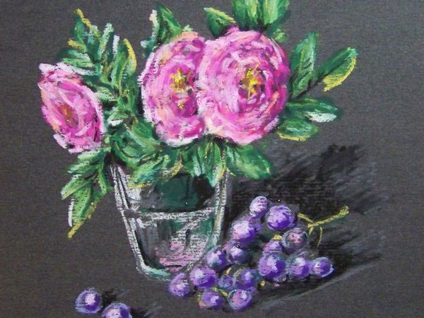 Рисуем «Шиповник» масляной пастелью | Ярмарка Мастеров - ручная работа, handmade