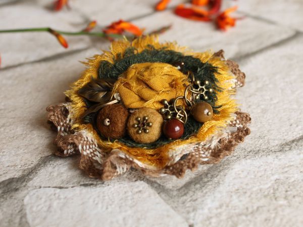 Создаем бохо-брошь «Бабье лето» | Ярмарка Мастеров - ручная работа, handmade
