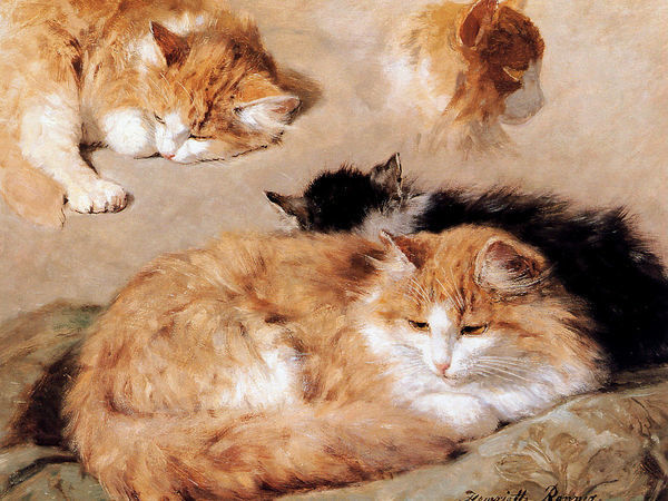 Сats in Paintings by Henriette Ronner-Knip. Purr a Little? | Ярмарка Мастеров - ручная работа, handmade