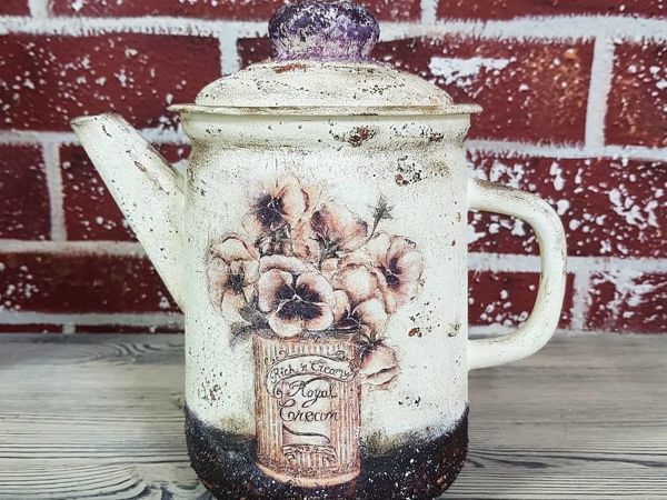 Новый МК! «Старинный кофейник» декупаж | Ярмарка Мастеров - ручная работа, handmade