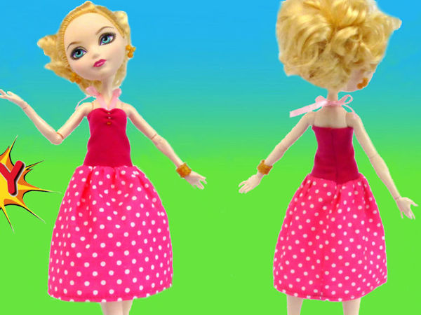 Платье для куклы Барби из осенних листьев