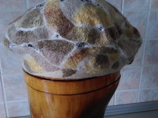 Валяный летний берет метод аппликации | Ярмарка Мастеров - ручная работа, handmade