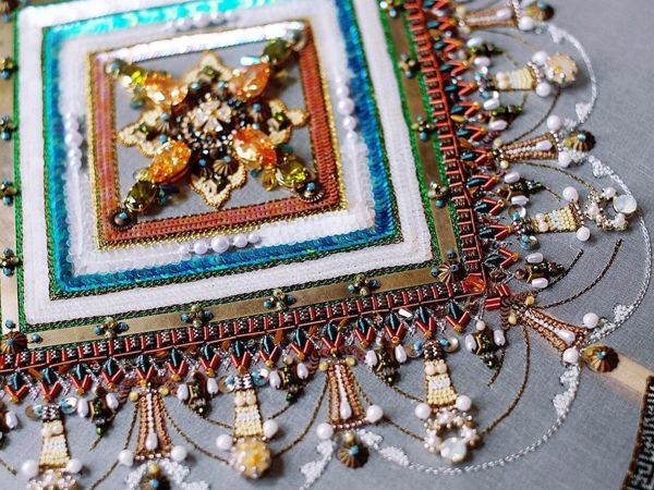Вышитый китайский веер от Jiaran Studio | Ярмарка Мастеров - ручная работа, handmade
