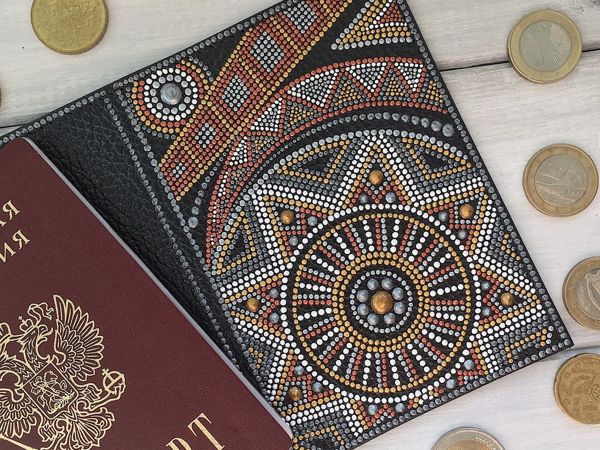 Точечная роспись обложки на паспорт | Ярмарка Мастеров - ручная работа, handmade