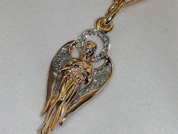 Подвеска «Ангел-Дева» золото 585 пробы, бриллианты | Ярмарка Мастеров - ручная работа, handmade