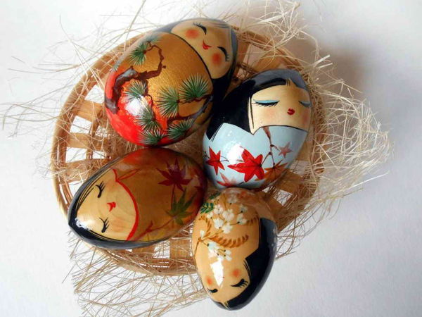 Пасхальное яйцо- Куколка кокэси | Ярмарка Мастеров - ручная работа, handmade