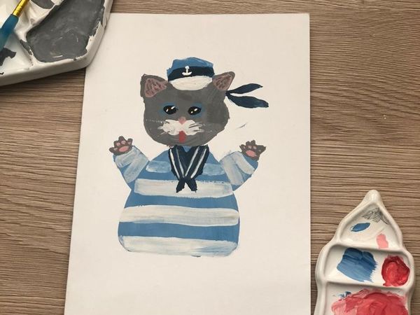 Рисуем на 23 февраля Котика-моряка | Ярмарка Мастеров - ручная работа, handmade