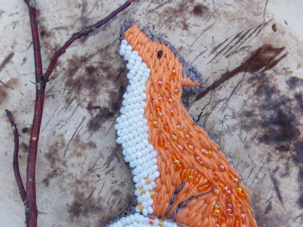 Embroidery Tutorial  «Fox Brooch» | Livemaster - handmade