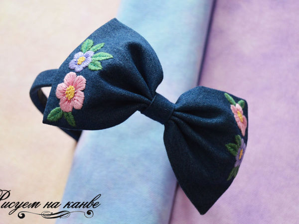 How to Make a Headband with a Bow and Satin Stitch | Ярмарка Мастеров - ручная работа, handmade