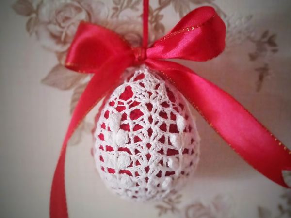 Вязаное яичко «Веточка вербы» | Ярмарка Мастеров - ручная работа, handmade