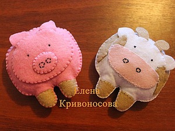 Как сшить поросенка и коровку из фетра | Ярмарка Мастеров - ручная работа, handmade Как сшить поросенка и коровку из фетра | Ярмарка Мастеров - ручная работа, handmade