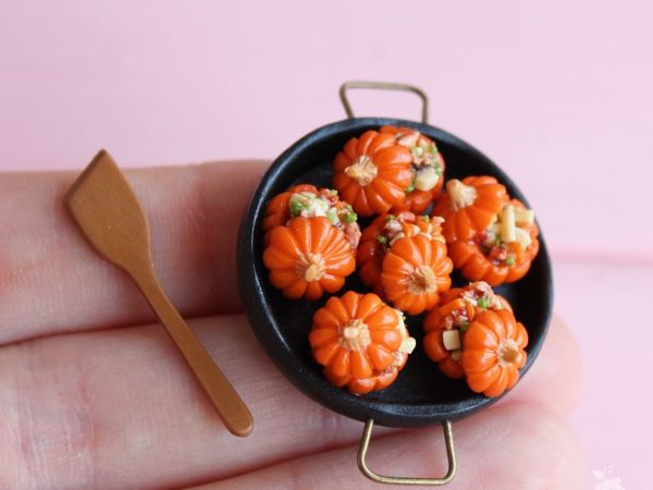 Miniature Stuffed Pumpkins Of Polymer Clay | Livemaster - handmade