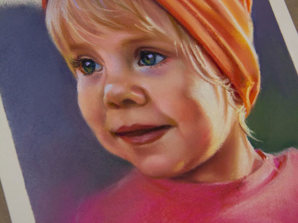 Портрет сухой пастелью  «Маленькая красотуля» | Ярмарка Мастеров - ручная работа, handmade