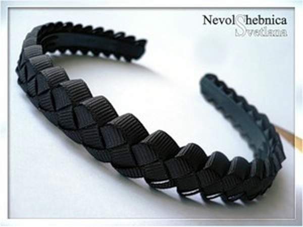Украшение ободка плетением из лент | Ярмарка Мастеров - ручная работа, handmade
