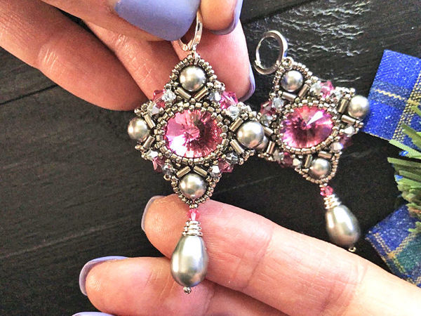 Создаем серьги из бисера и кристаллов Swarovski! | Ярмарка Мастеров - ручная работа, handmade