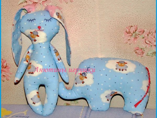 Зайчик Муник и слоник Эли — друзья | Ярмарка Мастеров - ручная работа, handmade