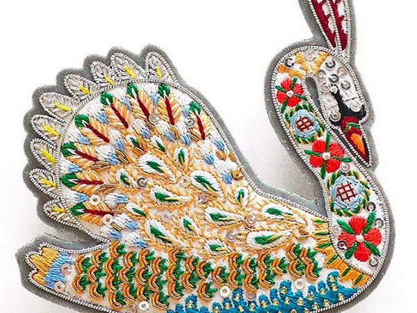 Fabulous Brooches with Ethnic Motifs by Tilia Embroidery Studio | Livemaster - handmade