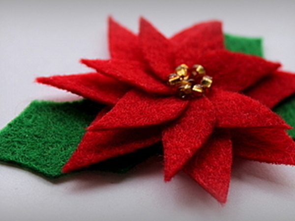 DIY Пуансеттия (Рождественский цветок) из фетра / DIY Christmas flower/Новогодние поделки