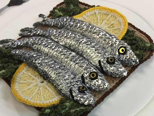 Adorable Sardines & Baguettes In Love: Knitted Food by Kate Jenkins | Livemaster - handmade