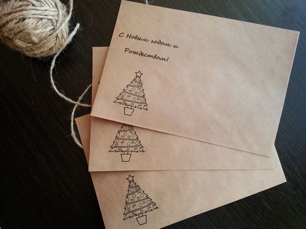 СУПЕР ЦЕНА на крафт конверты Новогодние | Ярмарка Мастеров - ручная работа, handmade