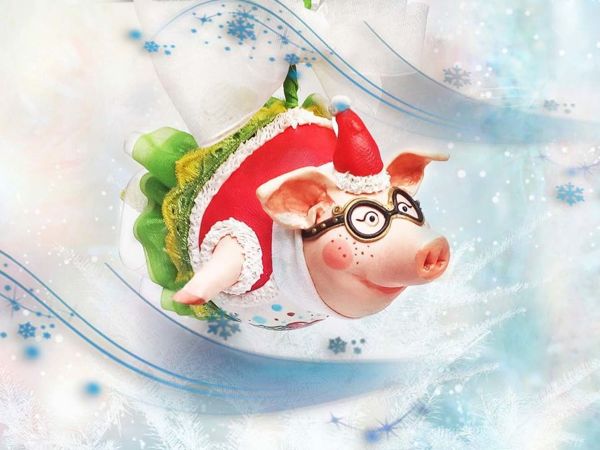 Создаем елочную игрушку «Свинка-летчица». Символ 2019 года | Ярмарка Мастеров - ручная работа, handmade