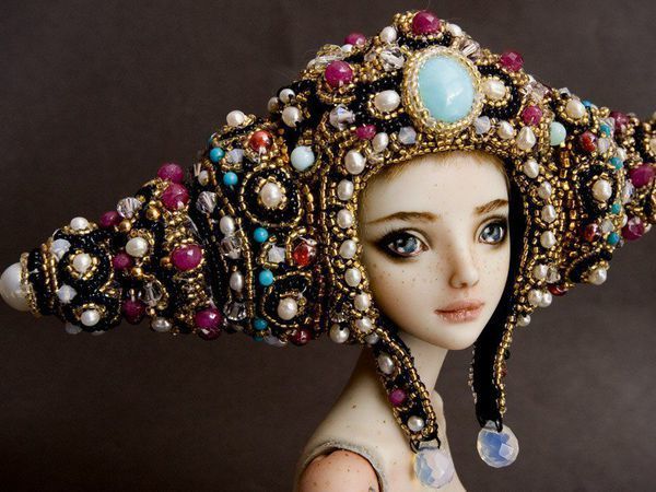 Incredible Dolls' Headgears by Marina Bychkova | Livemaster - handmade