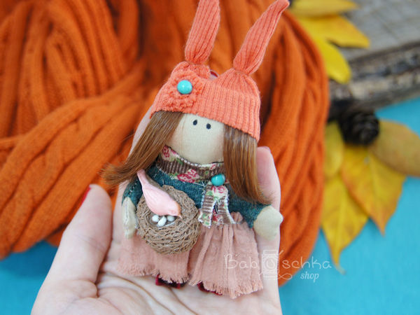 Making Textile Brooch-Keychain ''Autumn Girl'' | Livemaster - handmade