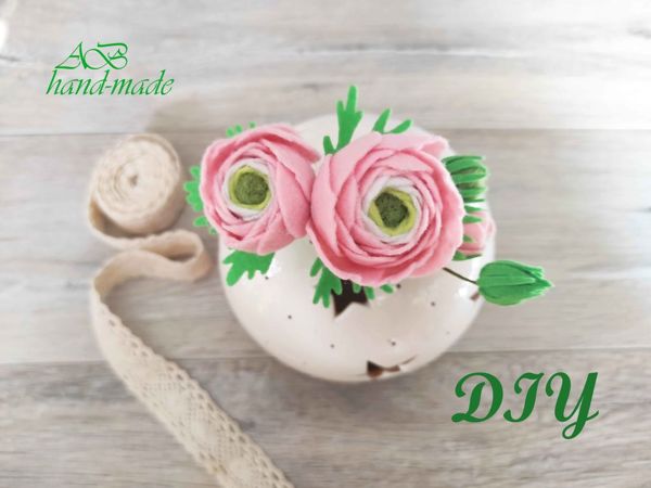 Делаем ранункулюс из фетра | Ярмарка Мастеров - ручная работа, handmade