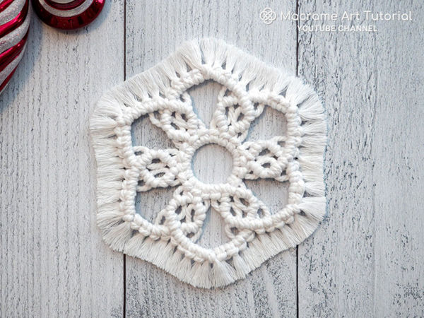 Делаем снежинку в технике макраме | Ярмарка Мастеров - ручная работа, handmade