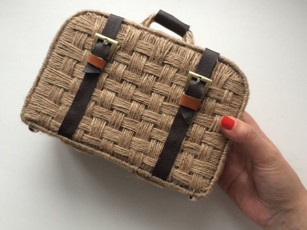 How to Make Weaved Suitcase from Jute and Cardboard | Livemaster - handmade