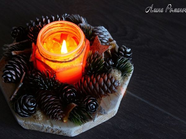 Мастерим новогодний подсвечник своими руками | Ярмарка Мастеров - ручная работа, handmade