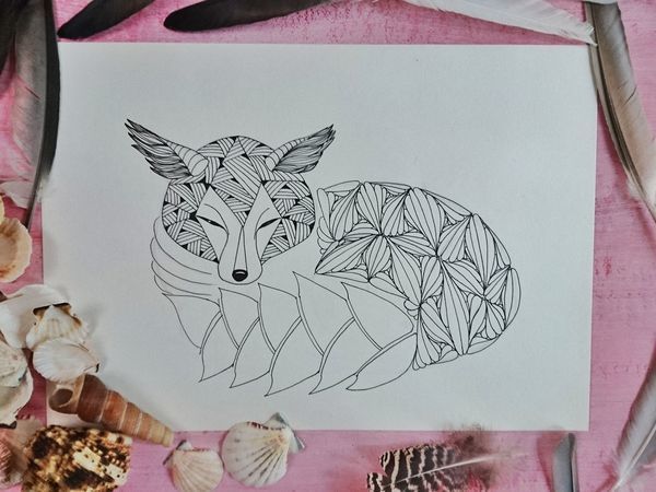 Раскраска в стиле doodling своими руками | Ярмарка Мастеров - ручная работа, handmade