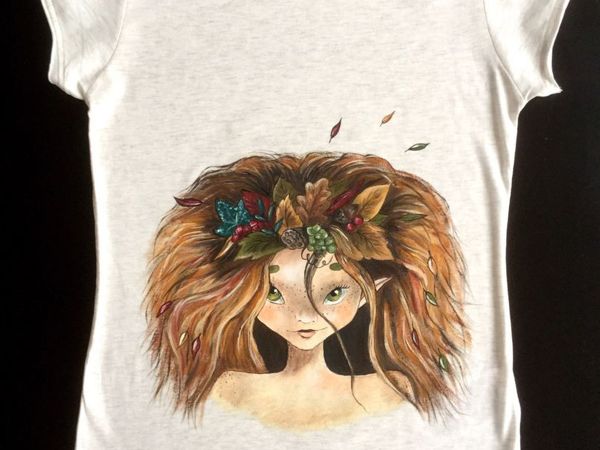 Акция на Роспись Футболки «Лесная Нимфа» | Ярмарка Мастеров - ручная работа, handmade
