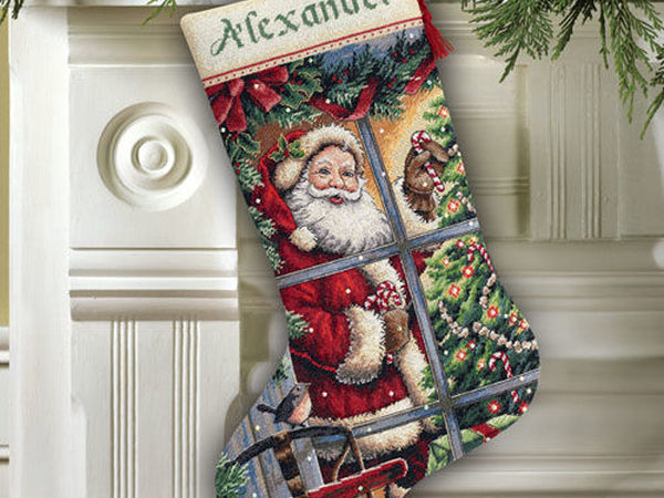 Рождественские носки для камина