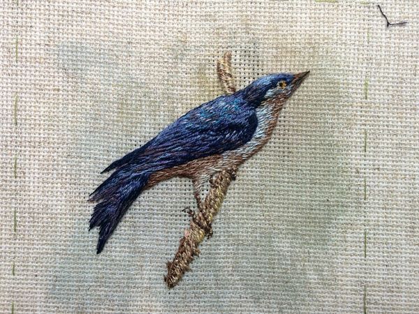 Embroidery Of Forest Bird In 3D Technique | Livemaster - handmade