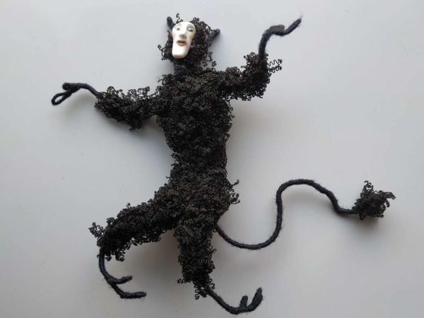 Черный кудрявый черт | Ярмарка Мастеров - ручная работа, handmade