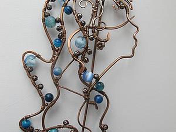 Создаем булавку «Водолей» в технике wire work | Ярмарка Мастеров - ручная работа, handmade